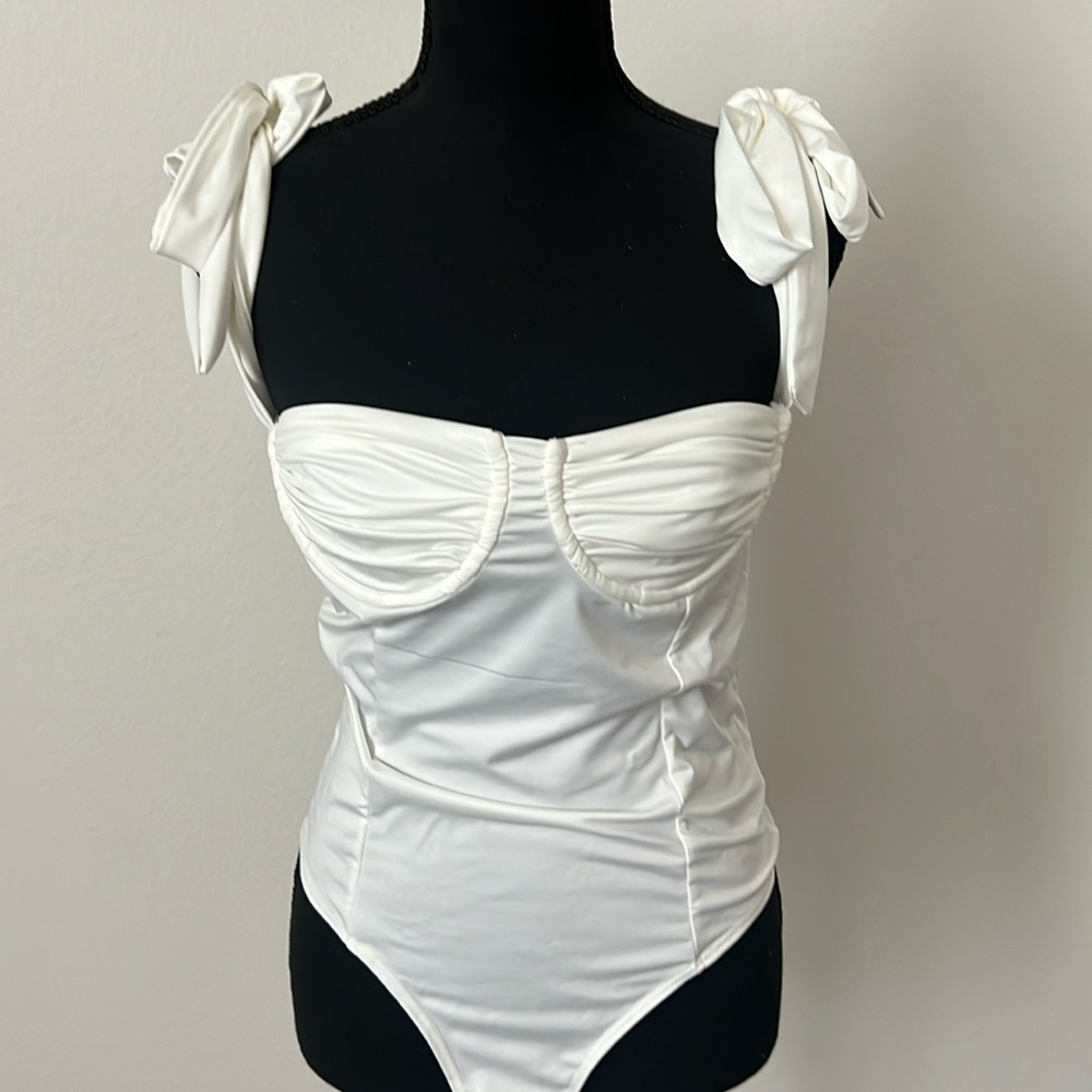 Native Daughters White Corset Bodysuit